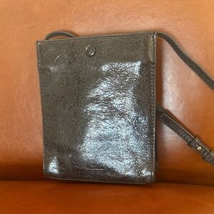 Steven Allen Black Leather Crossbody Bag